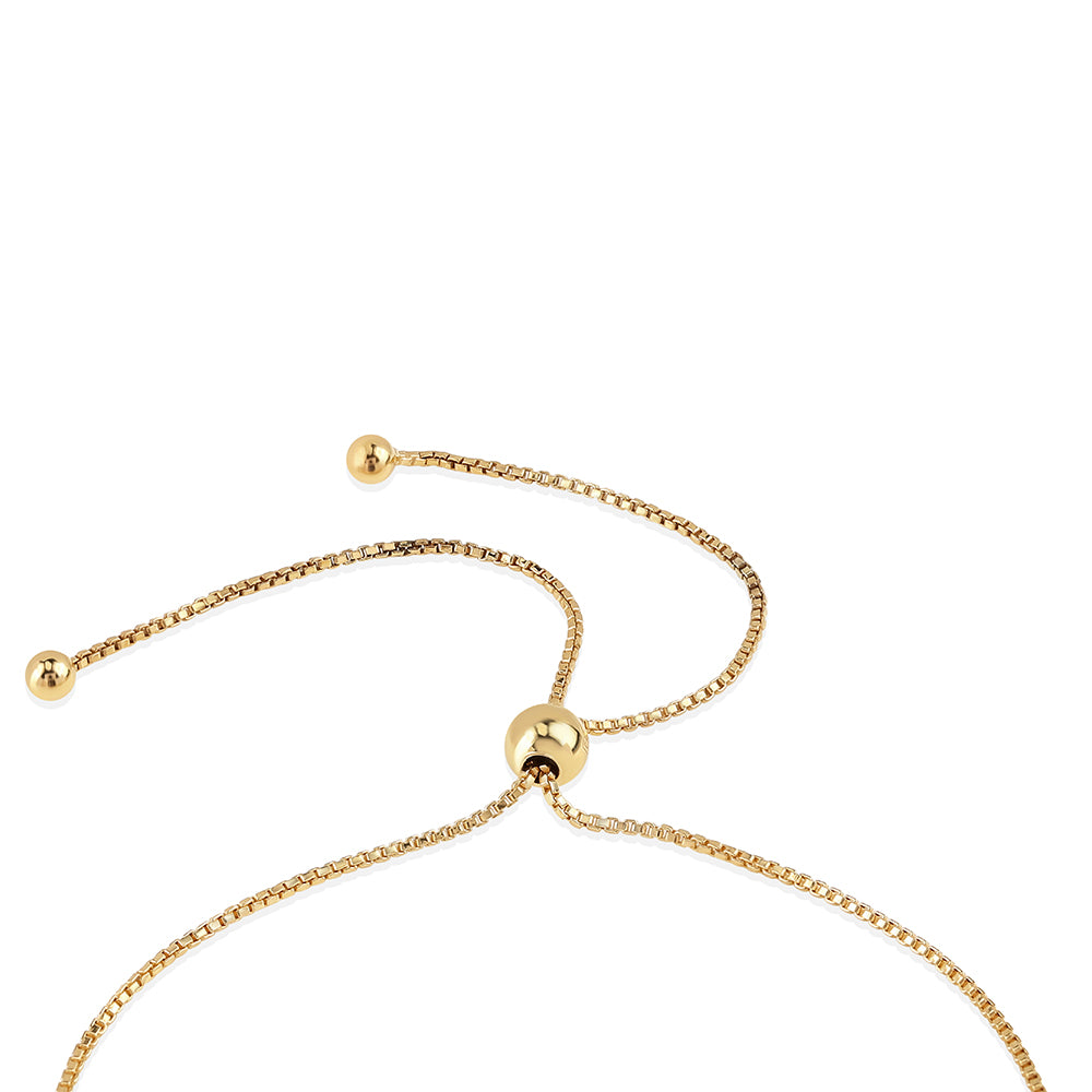Pulsera de Plata Bañada en Oro con Diamante Azul