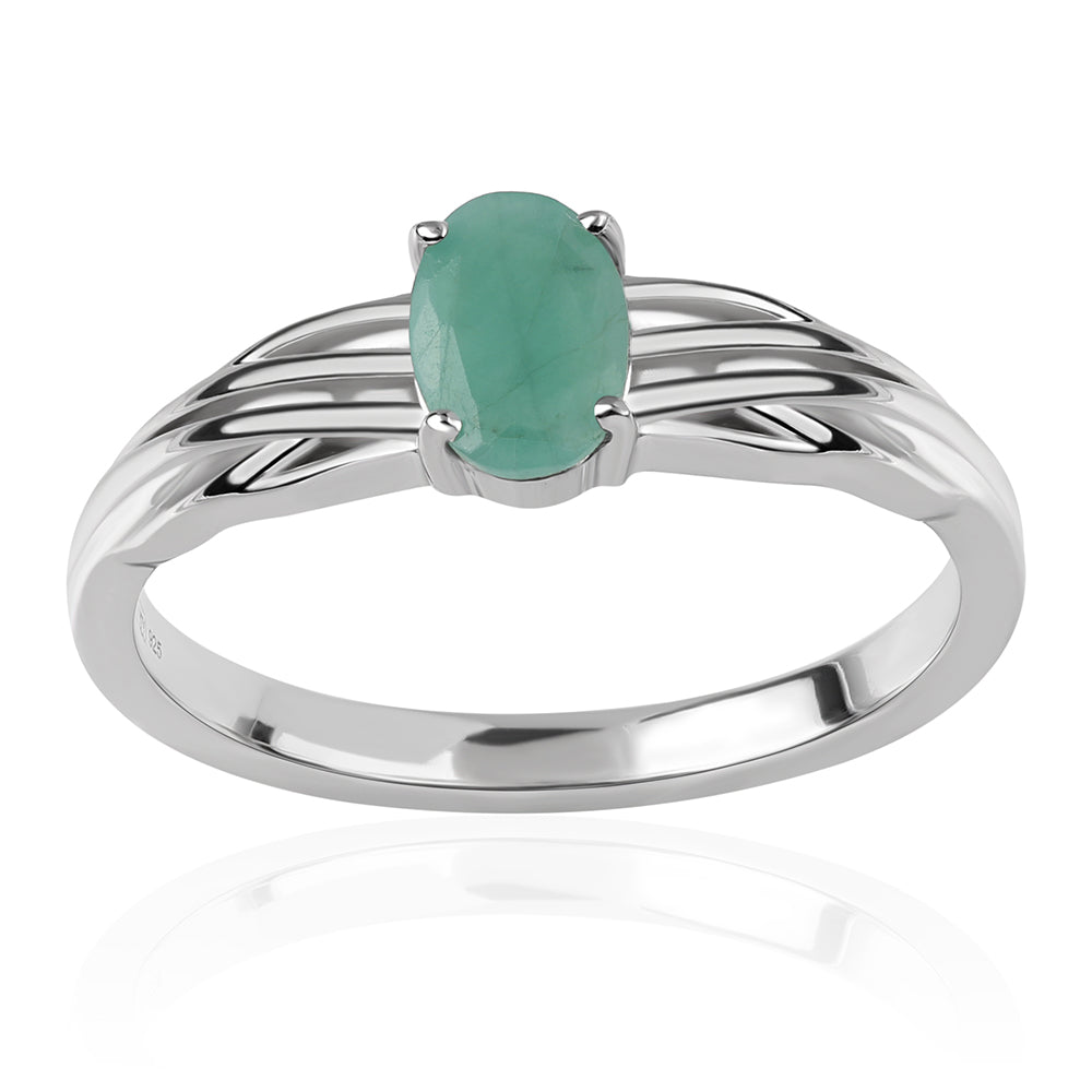 Anillo de Plata con Esmeralda de Brasil