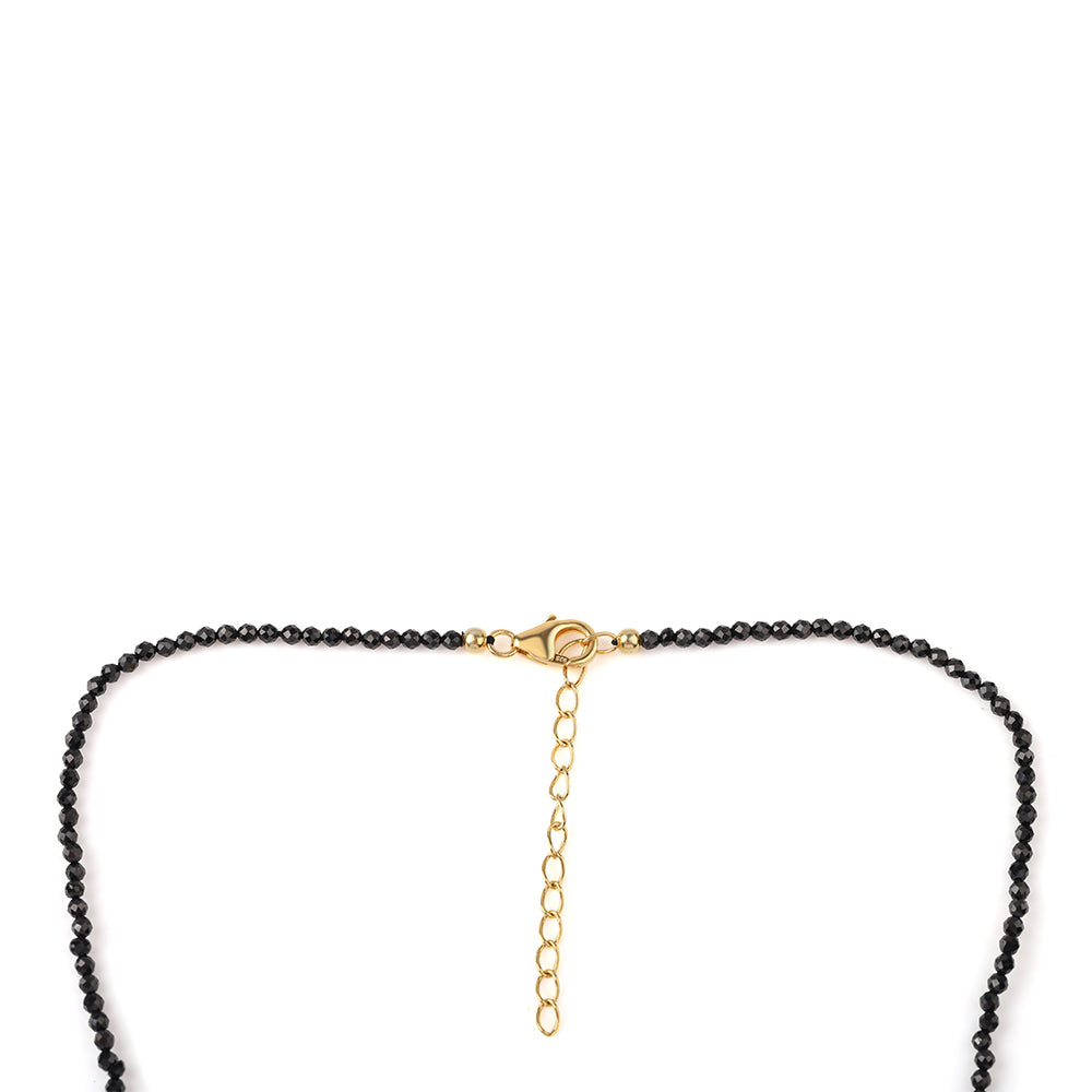 Collar de Plata Bañada en Oro con Espinela Negra 3 