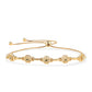 Pulsera de Plata Bañada en Oro con Diamante Azul