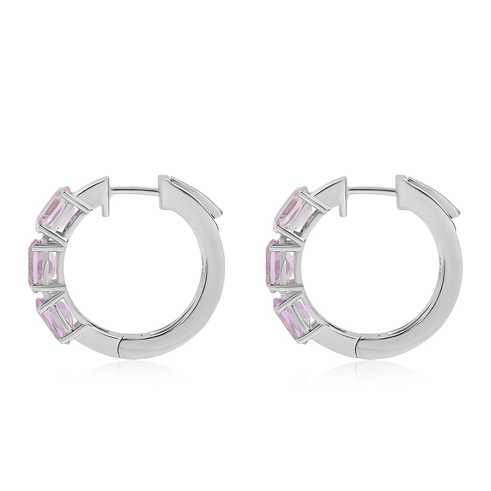Pendientes de Plata con Amatista Rosa de Francia 2 