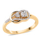 Anillo de Plata Bañada en Oro con Diamante blanco