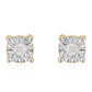 Pendientes de Plata Bañada en Oro con Diamante blanco