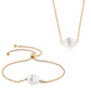 Conjunto de Plata Bañada en Oro con Perla de agua dulce blanca barroca