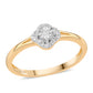 Conjunto de Plata Bañada en Oro con Diamante blanco y Topacio Blanco ( Pendientes +Anillo +Colgante )