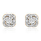 Conjunto de Plata Bañada en Oro con Diamante blanco y Topacio Blanco ( Pendientes +Anillo +Colgante )