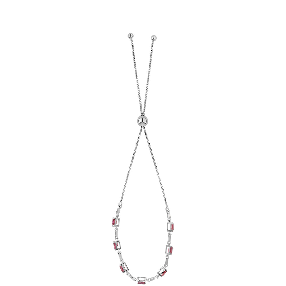 Pulsera de Plata con Rubelita de Cruzeiro y Topacio Blanco 3 