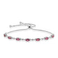 Pulsera de Plata con Rubelita de Cruzeiro y Topacio Blanco