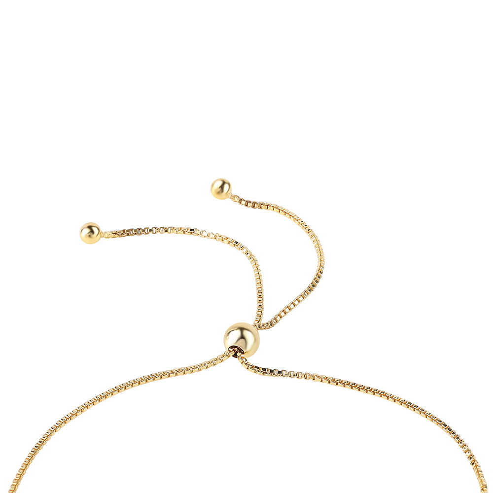 Pulsera de Plata Bañada en Oro con Granate Barton y Topacio Blanco 2 
