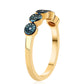 Anillo de Plata Bañada en Oro con Diamante Azul