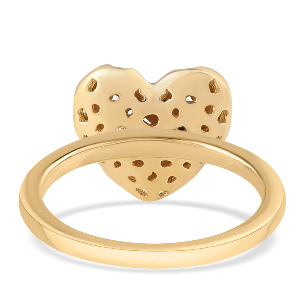 Anillo de Plata Bañada en Oro con Diamante Azul