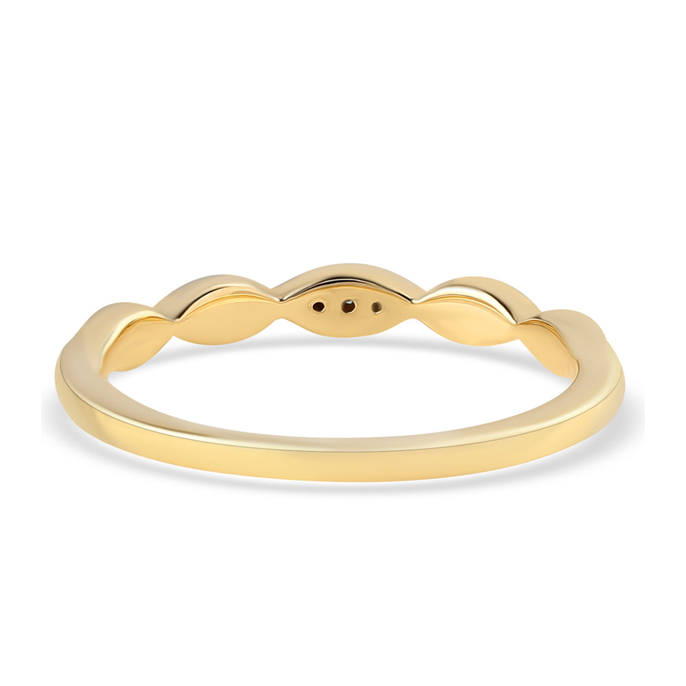 Anillo de Plata Bañada en Oro con Diamante Azul 3 