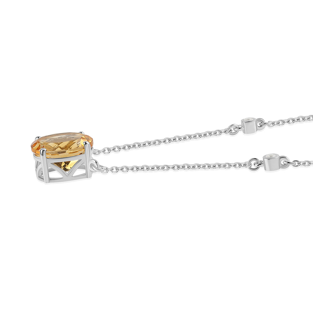 Collar de Plata con Citrino y Topacio Blanco