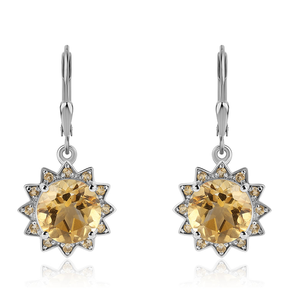 Pendientes de Plata con Citrino