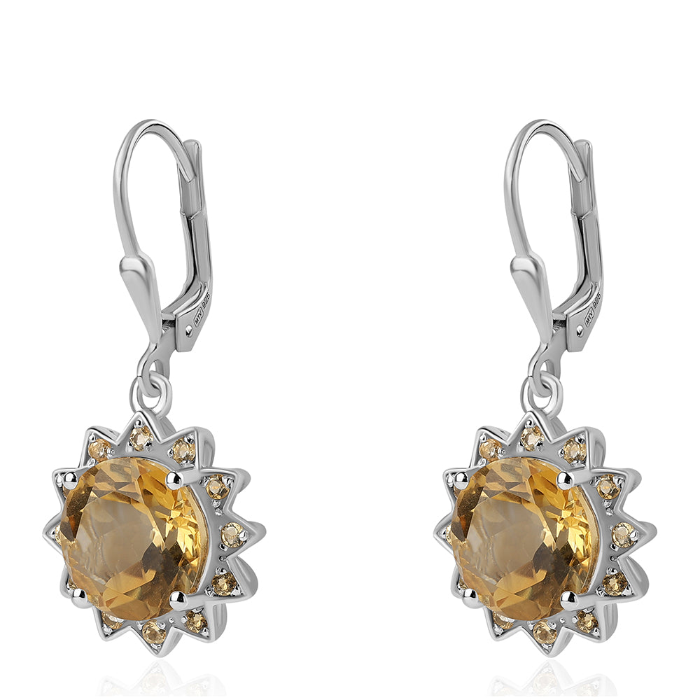 Pendientes de Plata con Citrino