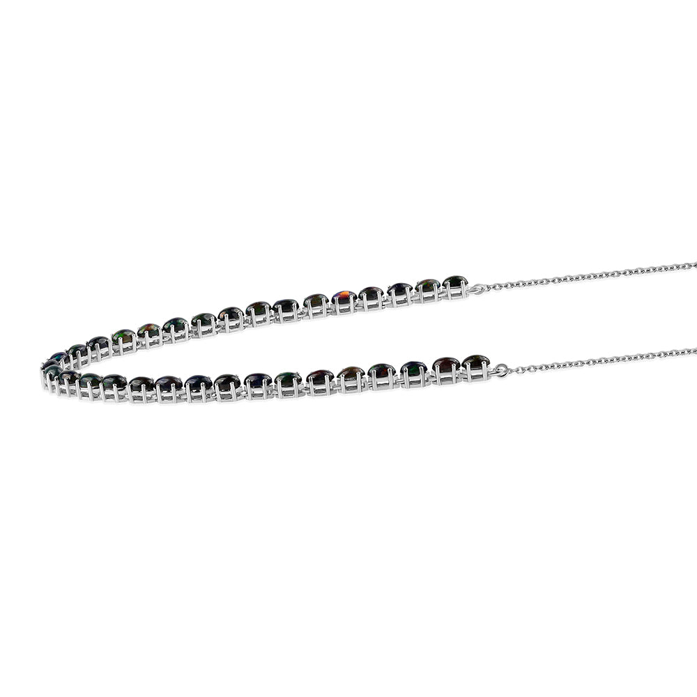 Collar de Plata con Ópalo negro medianoche Lega Dembi de Ëtiopía 2 