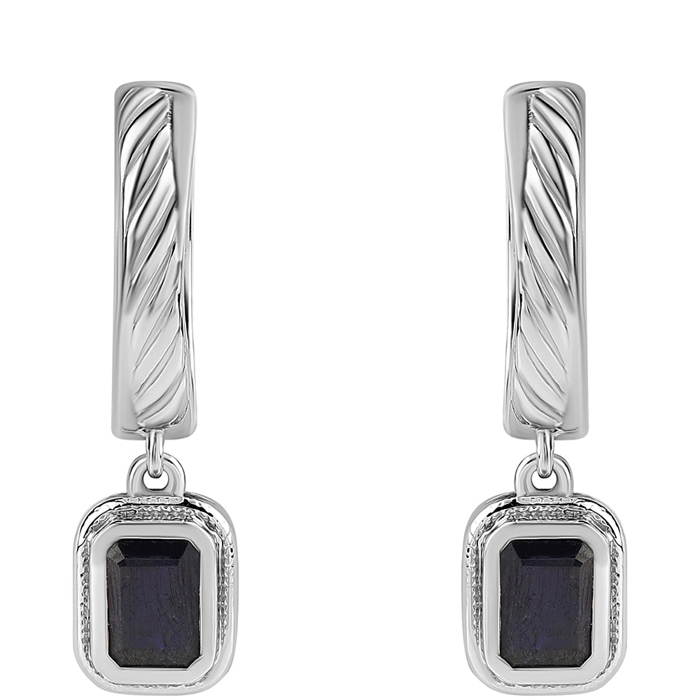 Pendientes de Plata con Zafiro Azul Australiano 1 