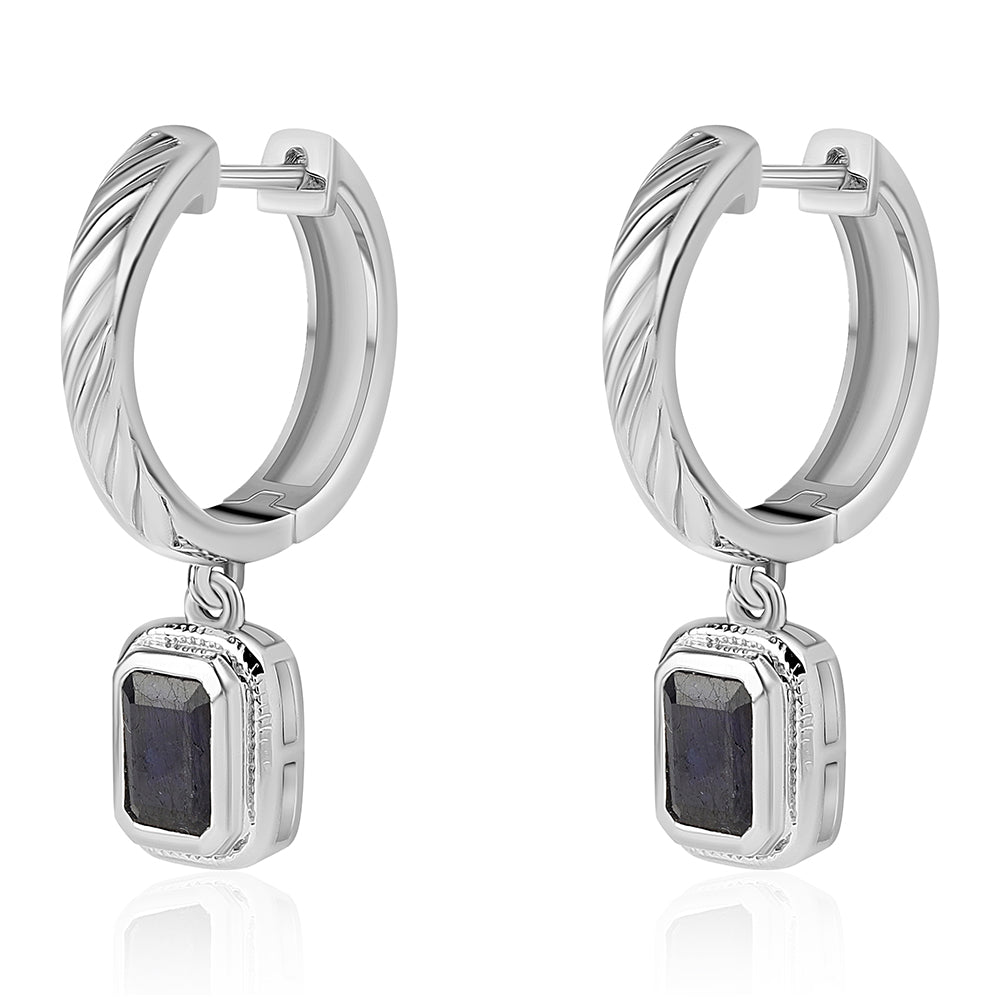 Pendientes de Plata con Zafiro Azul Australiano 2 