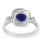 Anillo de Plata con Zafiro Azul Australiano y Topacio Blanco