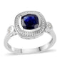 Anillo de Plata con Zafiro Azul Australiano y Topacio Blanco