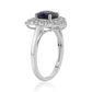 Anillo de Plata con Zafiro Azul Australiano y Topacio Blanco