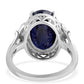 Anillo de Plata con Zafiro Azul Australiano y Topacio Blanco