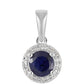 Colgante de Plata con Zafiro Azul Australiano y Topacio Blanco
