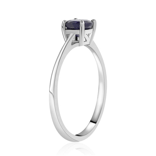 Anillo de Plata con Zafiro Azul Australiano