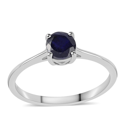 Anillo de Plata con Zafiro Azul Australiano
