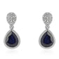 Pendientes de Plata con Zafiro Azul Australiano y Topacio Blanco