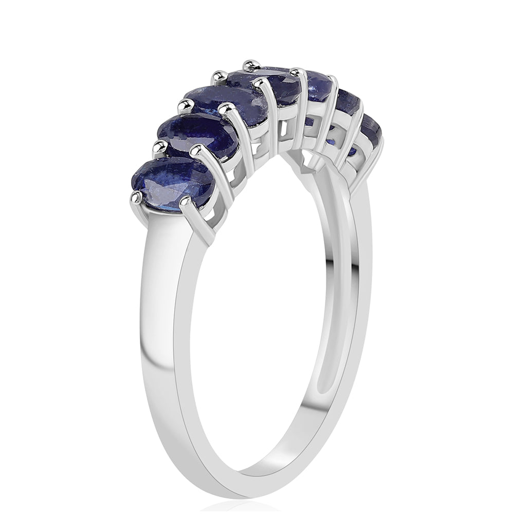 Anillo de Plata con Zafiro Azul Australiano