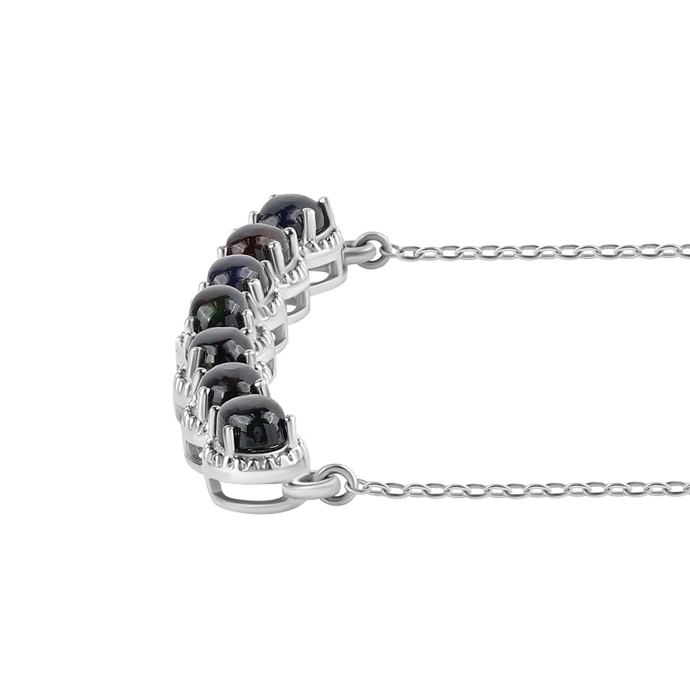 Collar de Plata con Ópalo negro medianoche Lega Dembi de Ëtiopía 2 