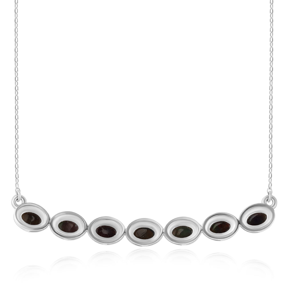 Collar de Plata con Ópalo negro medianoche Lega Dembi de Ëtiopía 3 