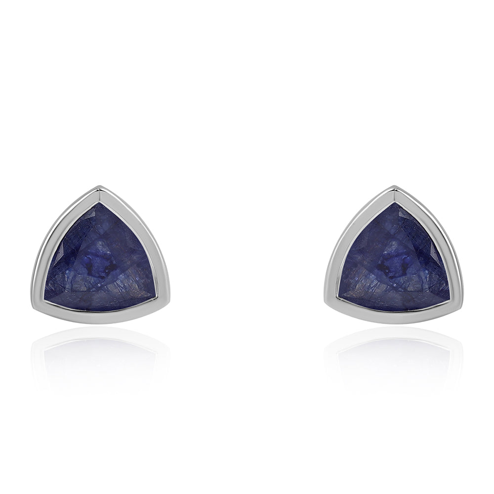 Pendientes de Plata con Zafiro Azul Australiano