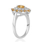 Anillo de Plata con Citrino y Topacio Blanco