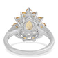Anillo de Plata con Citrino y Topacio Blanco