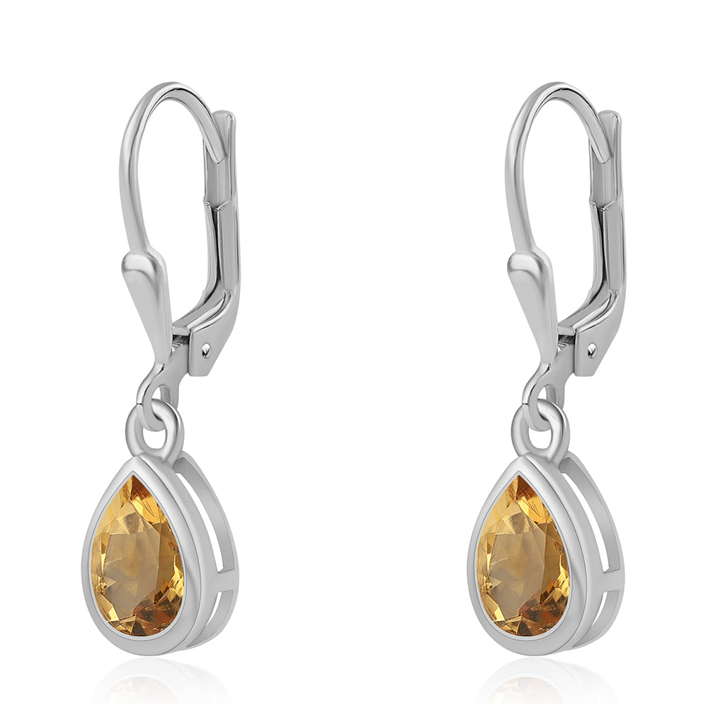 Pendientes de Plata con Citrino