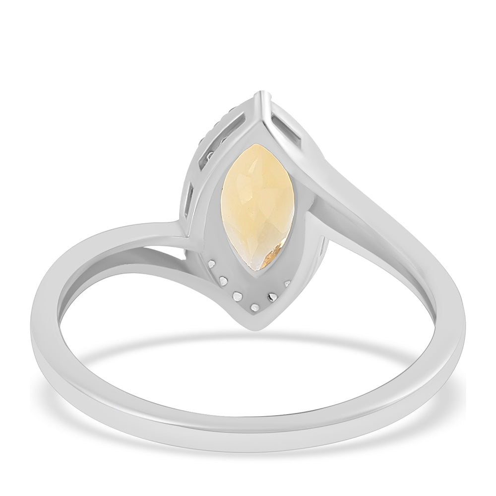 Anillo de Plata con Citrino y Topacio Blanco 3 