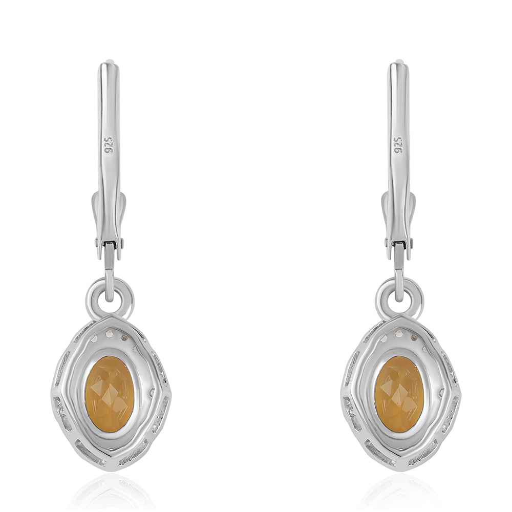 Pendientes de Plata con Citrino y Topacio Blanco 3 