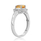 Anillo de Plata con Citrino y Topacio Blanco