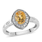 Anillo de Plata con Citrino y Topacio Blanco