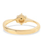 Anillo de Plata Bañada en Oro con Diamante Verde
