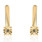 Pendientes de Plata Bañada en Oro con Diamante Verde