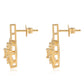 Pendientes de Plata Bañada en Oro con Diamante Verde y Diamante blanco