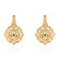 Pendientes de Plata Bañada en Oro con Diamante Verde y Diamante blanco