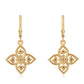 Pendientes de Plata Bañada en Oro con Diamante Verde y Diamante blanco