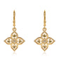 Pendientes de Plata Bañada en Oro con Diamante Verde y Diamante blanco
