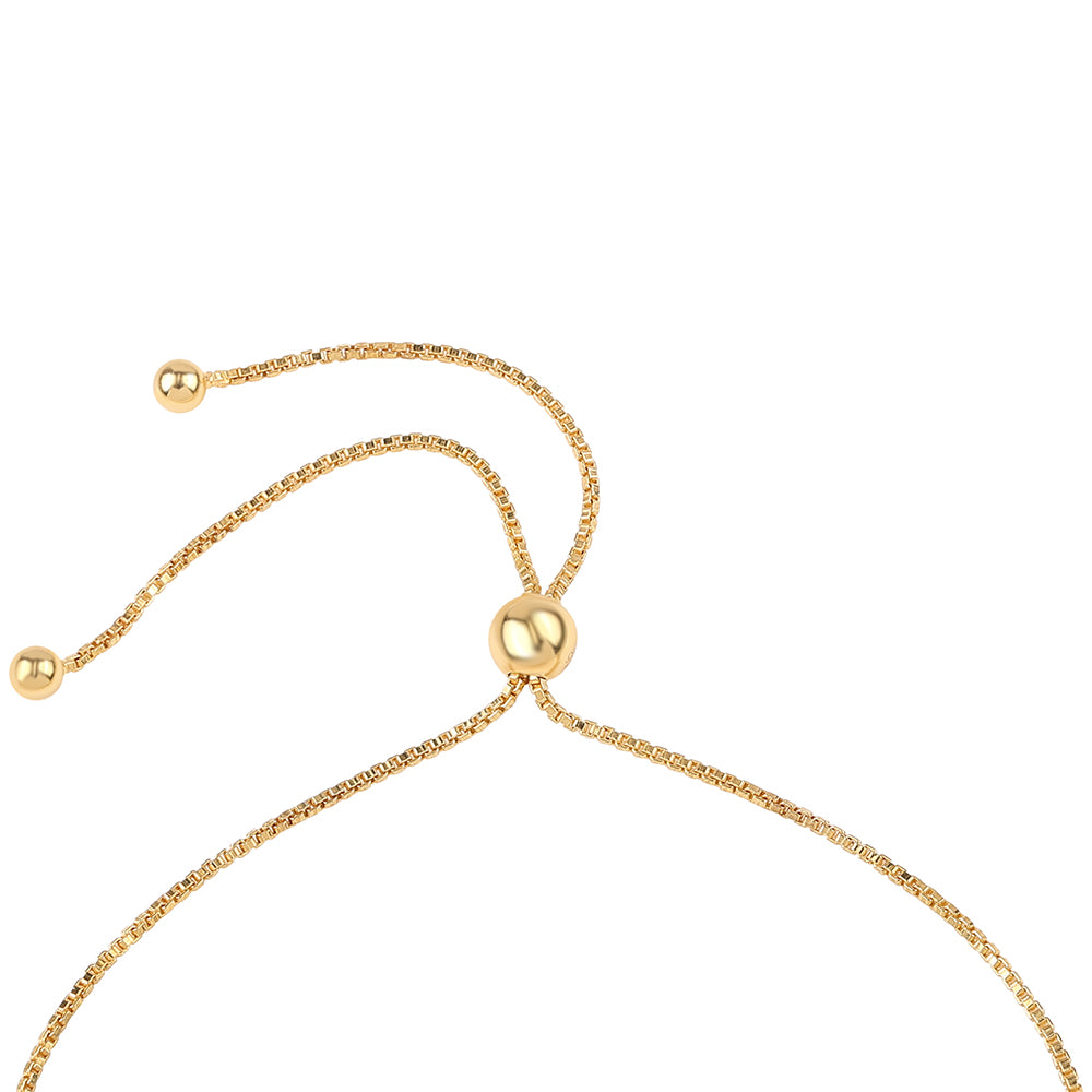 Pulsera de Plata Bañada en Oro con Lolita y Topacio Blanco 3 