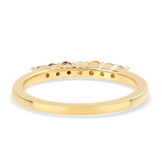 Anillo de Plata Bañada en Oro con Amatista de Africa y Citrino