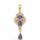 Colgante de Plata Bañada en Oro con Lolita y Topacio Blanco